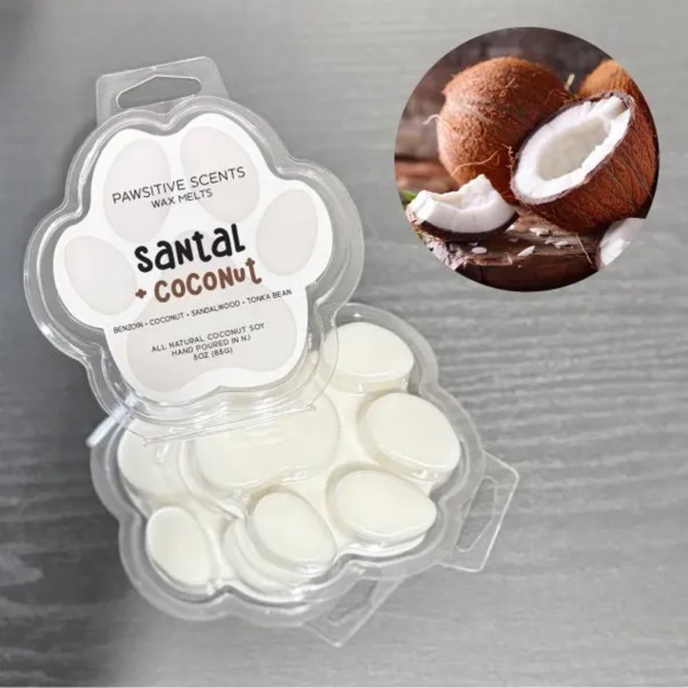 Wax Melt Paw Print/Santal & Coconut/Vegan Coconut Soy Wax